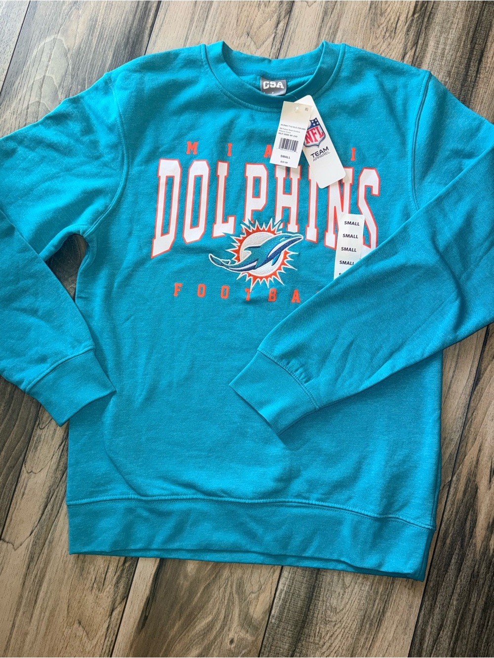 Miami Dolphins Teal Crewneck Sweatshirt - NFL‎ Licensed NWT SIZE SMALL